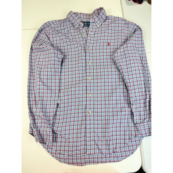 Ralph Lauren Long Sleeve Plaid Button Down Shirt Classic Fit Menswear L - Picture 2 of 9